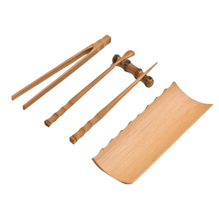 老竹茶则三件套手工竹茶夹茶针拨茶勺赏茶荷套组茶道功夫茶具配件