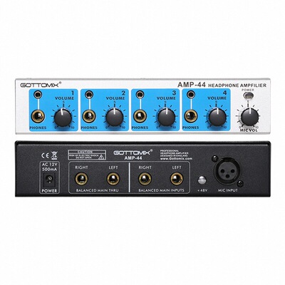 Gottomix AMP-44 专业4通道耳放耳分8路耳机放大器分配器机架式