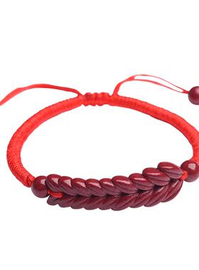 朱砂麦穗红绳手链男女款