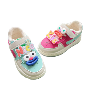 高颜值女童加绒红蓝双色鸳鸯鞋女款女孩二棉加棉鞋子网红多巴胺冬