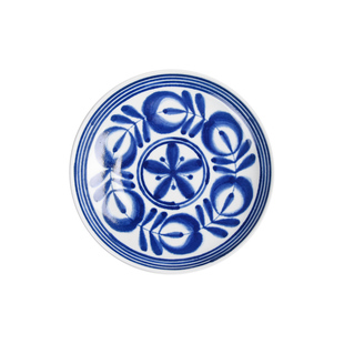 波佐见烧菜方盘日本进口家用高级感蒸鱼圆盘子复古餐具套装蓝海草