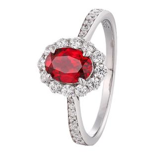 【红色梦境】925银戴妃款人工实验室1.2克拉鸽血红宝石戒指高级女