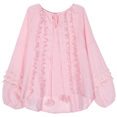 落落狷介宽松棉麻衬衫女