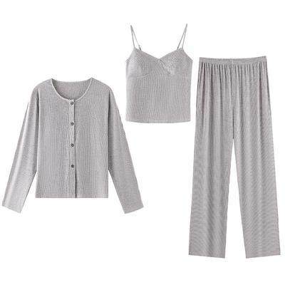 睡衣女士春秋款莫代尔长袖家居服