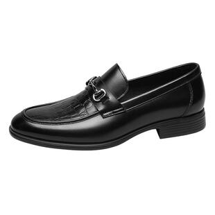 金利来男鞋春季透气商务正装皮鞋男士一脚蹬休闲皮鞋真皮乐福鞋男