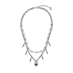 BLACKHEAD/黑头深海回响海妖黑石骷髅双层项链度假万圣节