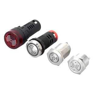 瑞沃尔金属LED闪光长亮脉冲蜂鸣器报警器两只螺丝脚连续断续叫声