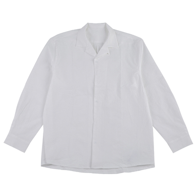 肌理长袖衬衫古巴领日系复古