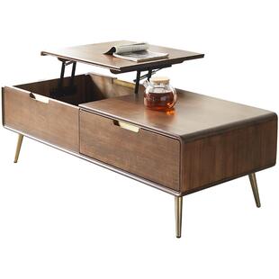 治木工坊实木茶几可升降简约现代小户型樱桃木茶桌客厅会客咖啡桌