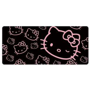 高级感渐变kitty猫鼠标垫超大号可爱女生办公桌垫加厚防滑键盘垫