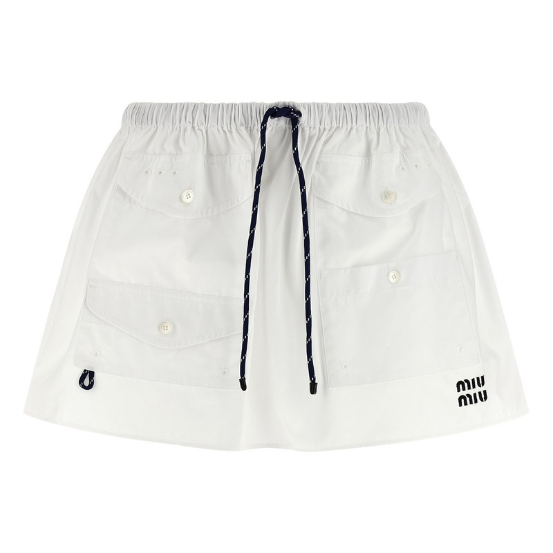 MIU MIU 缪缪白色超短棉质半身裙  2026早春新款 意大利代购 正品