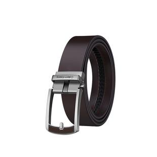 Calermkeens男士皮带棕色真皮纯牛皮自动扣复古休闲裤腰带男潮流