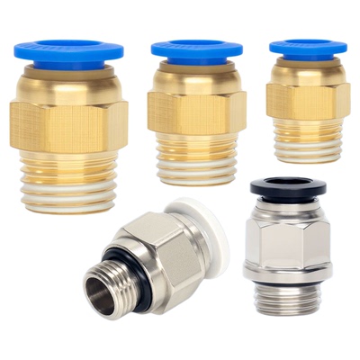 PC气动接头螺纹直通气管快速接头