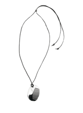 韩版时髦复古银色梳子项链女