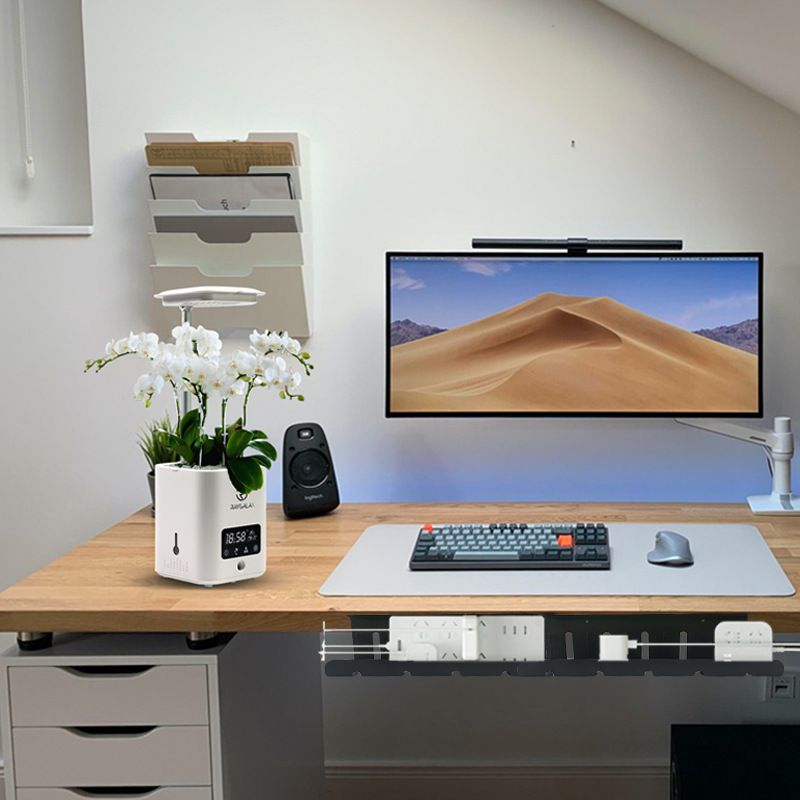 插线板支架免打孔线槽电源架线缆固定器插置物架收纳桌面办公室排