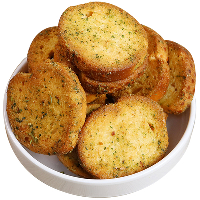 早餐代餐零食 蒜香法棍切片烤面包片酥性面包干 烤馍片食品非膨化