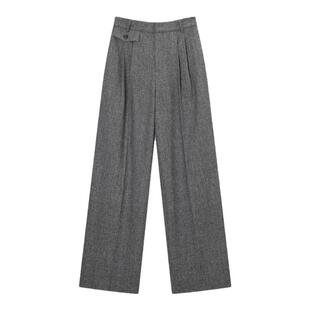 TKY SHOP高腰显瘦阔腿长裤女2025冬季新款宽松垂感休闲直筒裤子