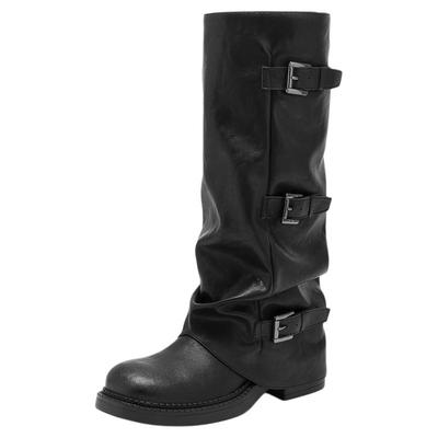 星期六厚底马丁靴女款堆堆裤管靴