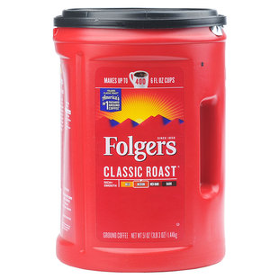 美国进口Folgers福爵咖啡粉冲饮浓香中度烘焙美式纯黑咖啡1210g