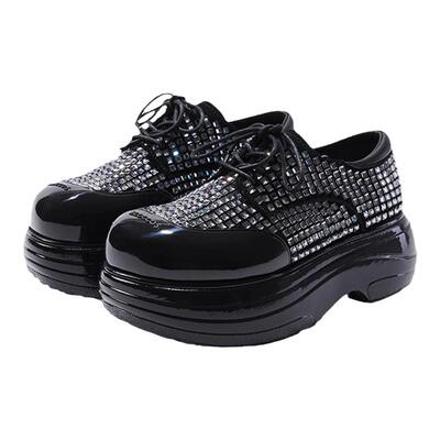 BLOCCO5深口厚底镶钻乐福鞋