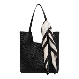 上班通勤腋下大容量包包女2025新款韩版秋冬时尚编织托特包单肩包