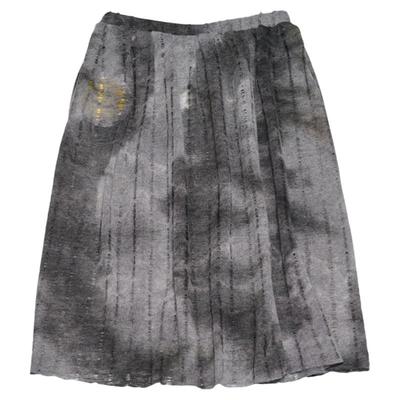 废土风破洞黑灰扎染叠穿半身裙