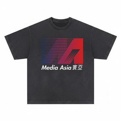 Media Asia 寰亚 短袖T恤禾邵氏香港电影周边美式复古水洗男女Tee