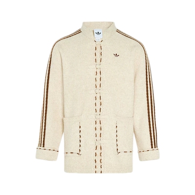 【尖货】李现同款阿迪达斯三叶草针织夹克新年新中式外套 KR5065