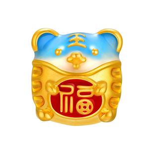 金至尊十二生肖黄金小马转运珠硬足金吊坠三六合本命年羊虎狗手串