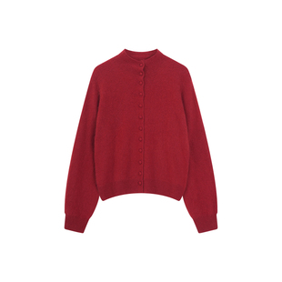 艾文文IRIS豆蔻2026新款冬款羊绒绵羊毛拉毛220g内搭上衣女针织衫