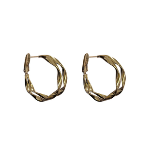 《浪花放映厅》简约波浪素圈耳环女小众设计高级耳饰耳钉2026新款