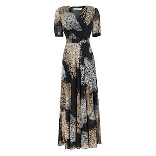 端庄大气连衣裙女夏季2026新款气质收腰大摆宴会超长裙到脚踝848