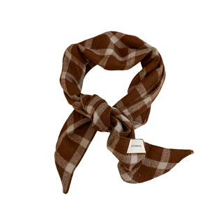 保暖小心机！美拉德复古格子软糯围巾女秋冬高级感三角巾装饰配饰