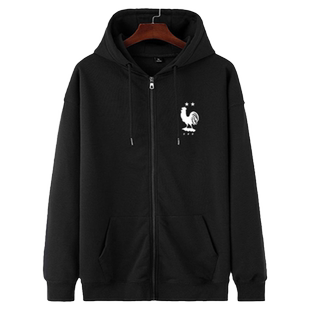 法国国家队足球迷服球衣姆巴佩开衫卫衣男女拉链款连帽外套带帽子