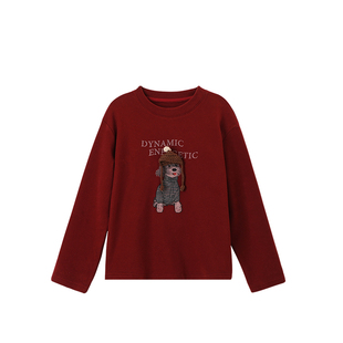 布丁哈鲁冬装女童童装洋气上衣2026秋冬季新款儿童百搭卡通T恤