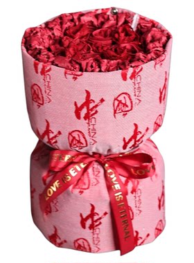 中国红情人节性感内裤花束礼盒