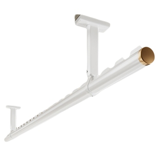 包安装白色防风卡槽晾衣杆定制阳台固定座一整根晾衣架铝合金加厚