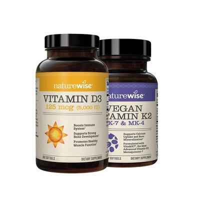 naturewise5000iu维生素D3维生素K2胶囊阳光瓶备d孕d3k2补钙骨骼