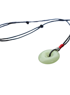 夜光平安扣项链发光石吊坠毛衣链