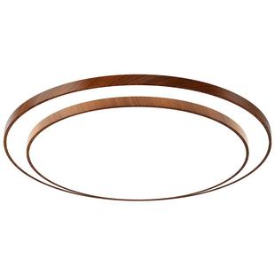 【国补20%】箭牌中古风圆形客厅主灯胡桃木色卧室大气护眼吸顶灯