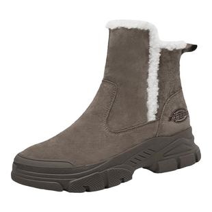 Dickies雪地靴女2025秋冬季新款东北棉鞋加绒保暖短靴女鞋子短靴