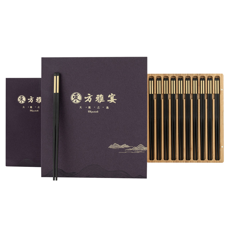 乌木黄纯铜筷子套装抗菌防霉刻字