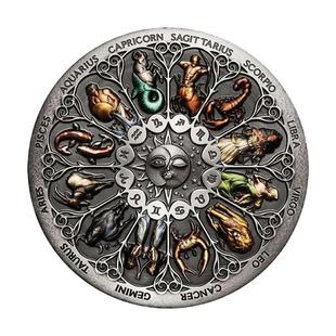 欧美十二星座纪念币古银硬币塔罗许愿太阳纪念币金银币外币复古