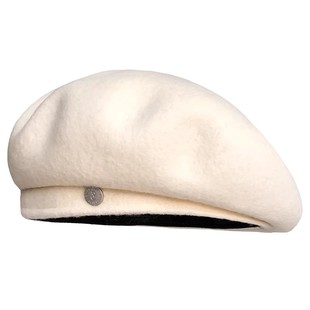 白色贝雷帽女2025新款秋冬显脸小羊毛呢蓓蕾帽韩系大头围画家帽子