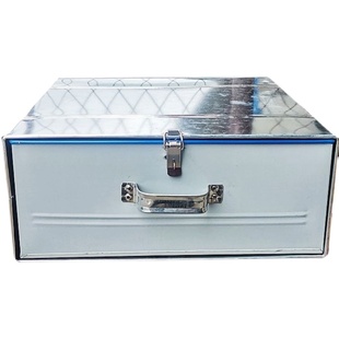 铁箱子长方形带锁铁盒子手提钱箱桌面收纳盒保险储物收银箱抽屉盒