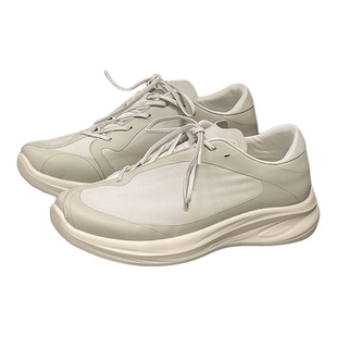 白色跑步鞋男夏季透气斜系带轻便网面登山鞋休闲鞋户外徒步赤足鞋