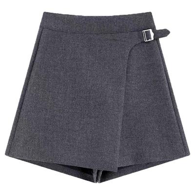 韩版毛呢半身裙短款女冬季2025年新款高腰显瘦不规则短裤A字裙裤