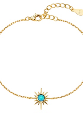 S925银镀金多芒星手链女