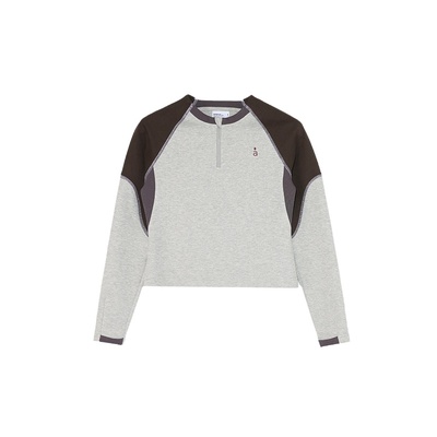 咆哮野兽半拉链长袖T恤