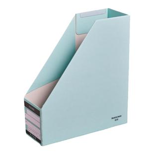 牧野环保纸质桌面书立 办公室A4文件收纳整理盒 MAKINO竖式可折叠储物盒  卷宗资料档案文具书本杂志分类专用